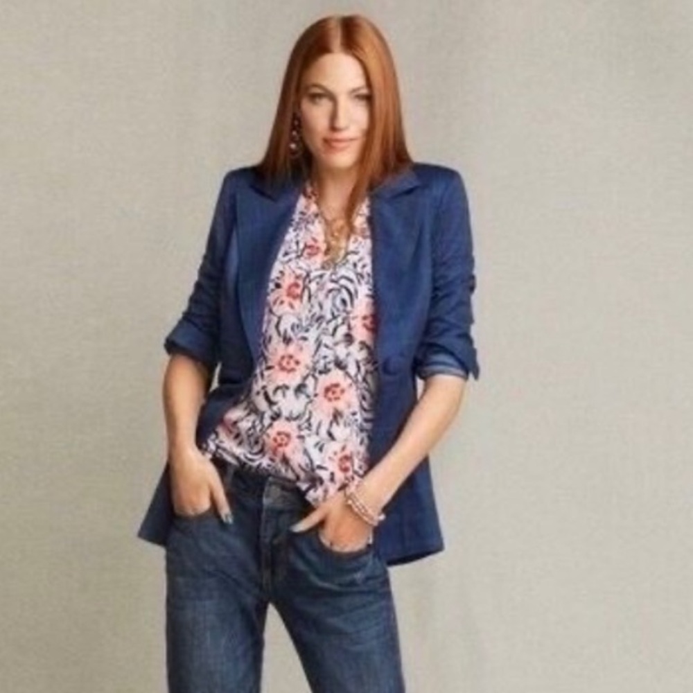 CAbi Sunset Kiss Windowpane Plaid Blue Blazer 5475 Size 8 - Picture 14 of 14